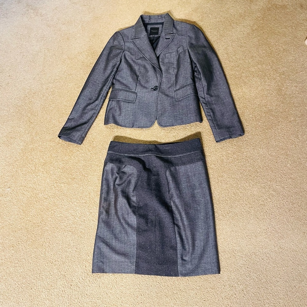 The Limited Brown Tweed Blazer & Skirt (suit)